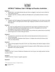 letrs bridge to practice unit 1 examples