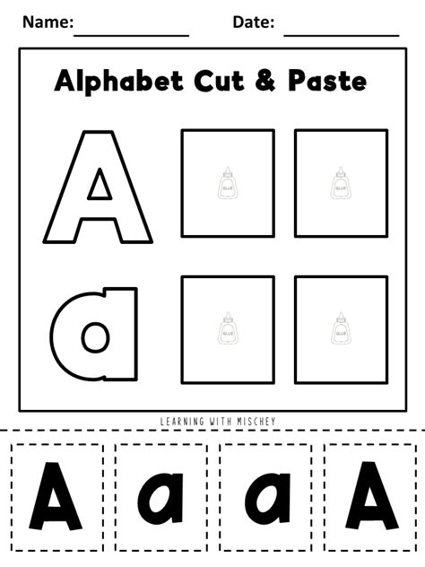 Letter A Cut And Paste   Letter Sounds Cut And Paste Activity Bundle Learning - Letter A Cut And Paste