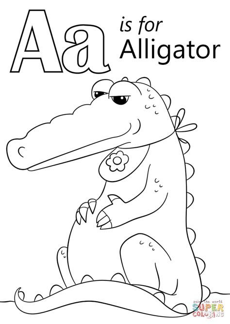 Letter A Is For Alligator Coloring Page Coloring A For Alligator Coloring Page - A For Alligator Coloring Page