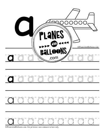 Letter A Tracing Planes Amp Balloons Letter A Tracing Worksheets Preschool - Letter A Tracing Worksheets Preschool