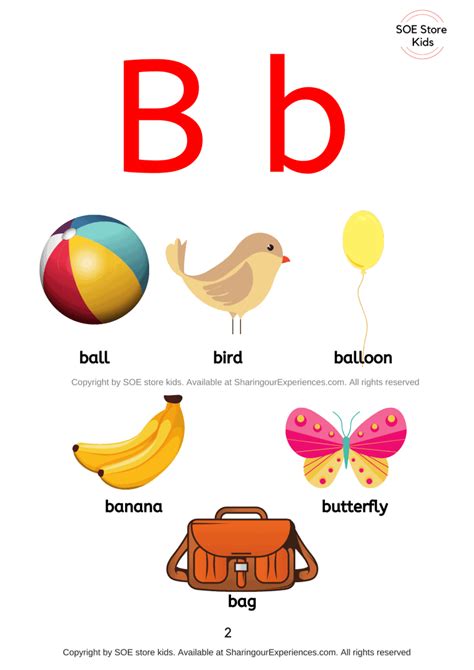 Letter B Sound Objects Beginning With Letter Bb Objects Beginning With B - Objects Beginning With B