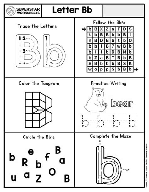 Letter B Worksheets Superstar Worksheets Bb Worksheet  Preschool - Bb Worksheet, Preschool