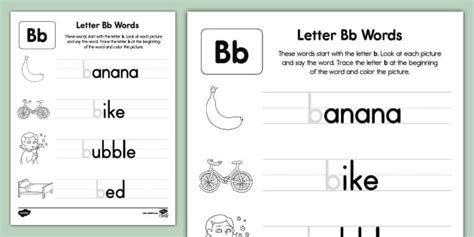 Letter Bb Words Letter Recognition Activity Twinkl Letter Bb Worksheet - Letter Bb Worksheet