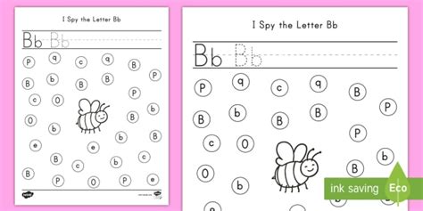 Letter Bb Worksheet   I Spy The Letter Bb Activity Alphabet Ela - Letter Bb Worksheet