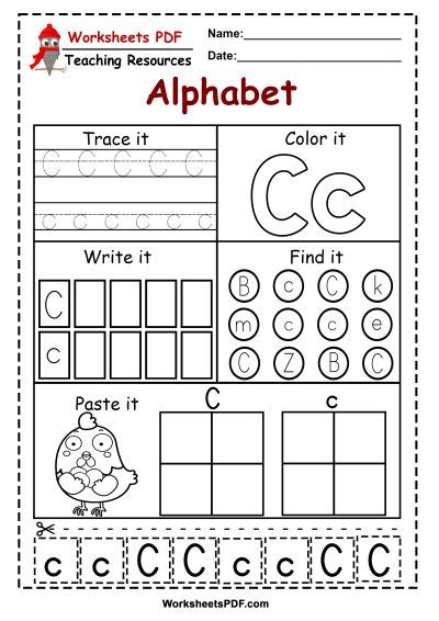 Letter C Worksheets Pdf Recognize Trace Amp Print Preschool Worksheet  Letter C - Preschool Worksheet, Letter C