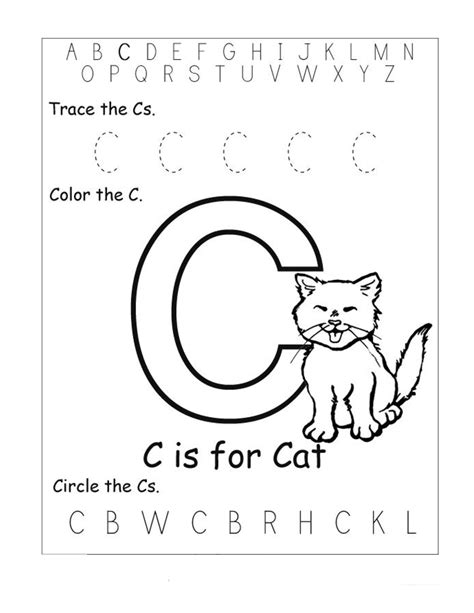Letter C Worksheets Recognize Trace Amp Print Letter C Worksheets Kindergarten - Letter C Worksheets Kindergarten