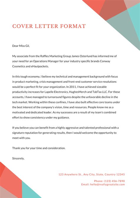 letter cover from to format