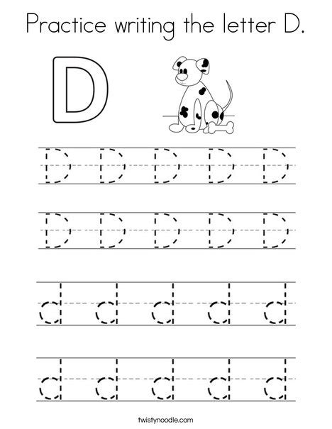 Letter D Coloring And Writing Practice Sheets Cleverlearner Practice Writing Letter D - Practice Writing Letter D