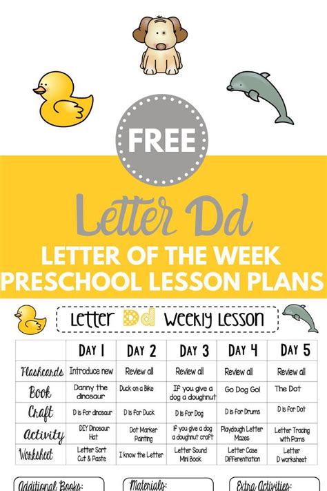Letter D Lesson Plan Free Weekly Preschool Letter Letter D Lesson Plans - Letter D Lesson Plans