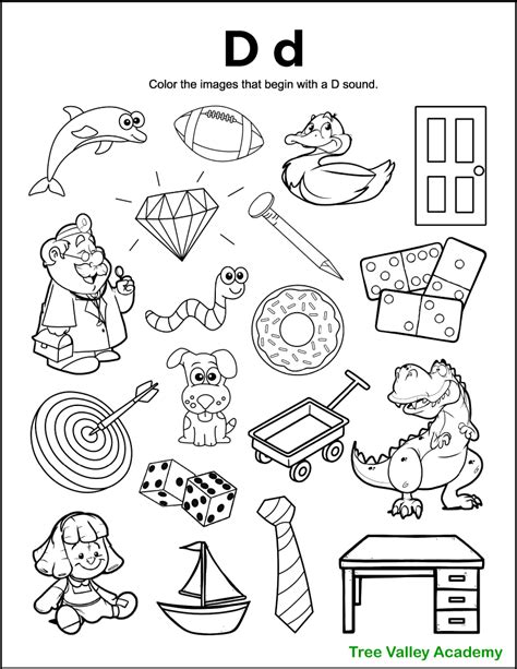 Letter D Sound Worksheets Tree Valley Academy Letter D Worksheets For Kindergarten - Letter D Worksheets For Kindergarten