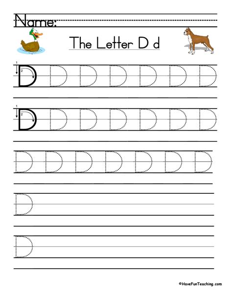 Letter D Writing Practice Teaching Resources Tpt Practice Writing Letter D - Practice Writing Letter D
