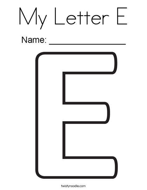 Letter E Coloring Pages Twisty Noodle E Is For Coloring Page - E Is For Coloring Page