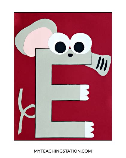 Letter E Craft Elephant Myteachingstation Com Printable Block Letter E - Printable Block Letter E
