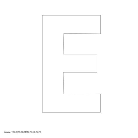 Letter E Printable Alphabet Stencil Templates Printable Block Letter E - Printable Block Letter E