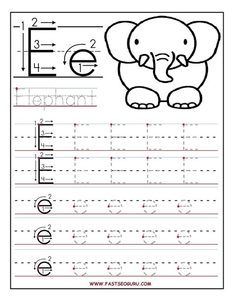 Letter E Tracing Worksheet   Free Printable Tracing Letter E Worksheet Kiddoworksheets - Letter E Tracing Worksheet