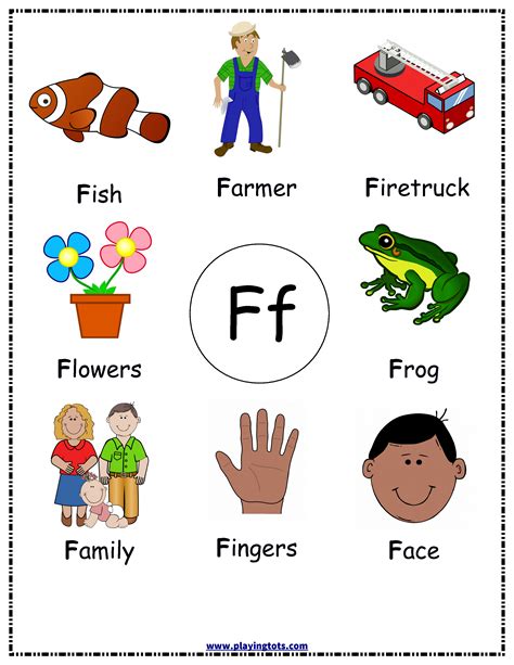 Letter F Words For Preschool Amp Kindergarten Kids Preschool Words That Start With F - Preschool Words That Start With F