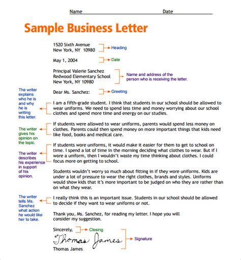 Letter Format For Kids   Business Letter Format For Kids - Letter Format For Kids