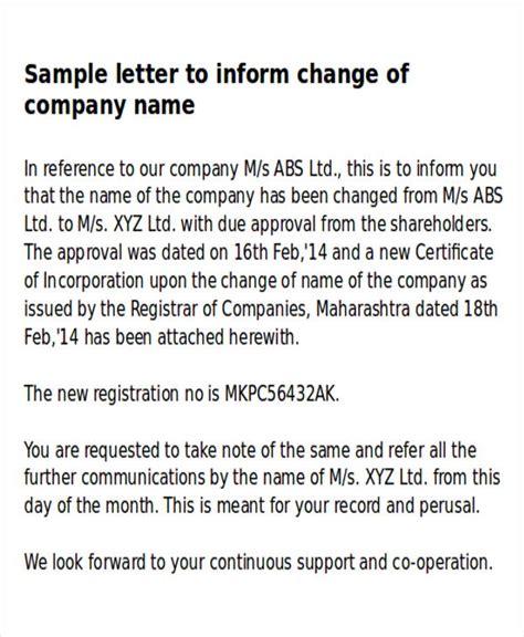 letter format for name change after marriage
