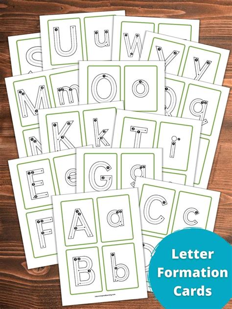 Letter Formation Cards Free Printable Set Nature Inspired Letter Tracing With Arrows - Letter Tracing With Arrows