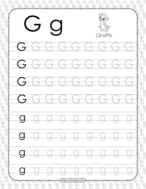 Letter G Alphabet Tracing Worksheets Letter G Worksheet - Letter G Worksheet