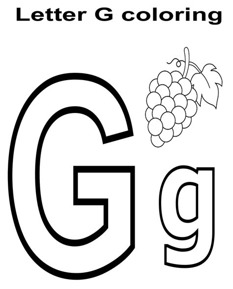 Letter G Coloring Page Let X27 S Learn Letter G Coloring Pages - Letter G Coloring Pages
