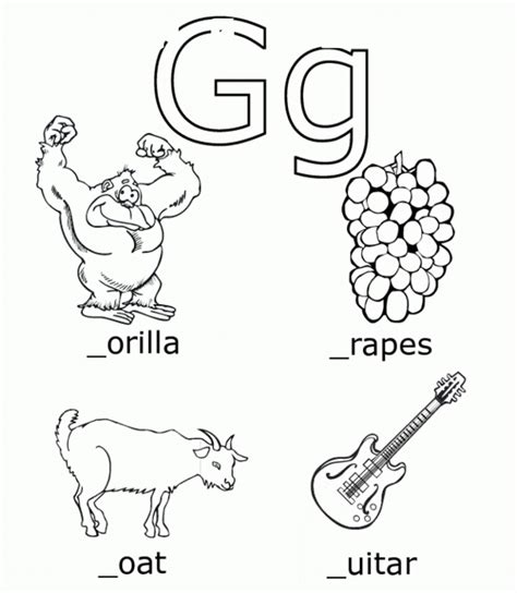 Letter G Coloring Pages Free In The Bag Letter G Coloring Pages - Letter G Coloring Pages