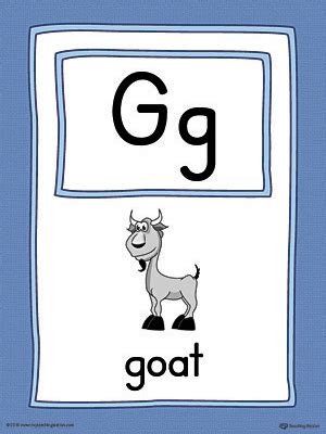 Letter G Large Alphabet Picture Card Printable Color Pictures Starting With Letter G - Pictures Starting With Letter G