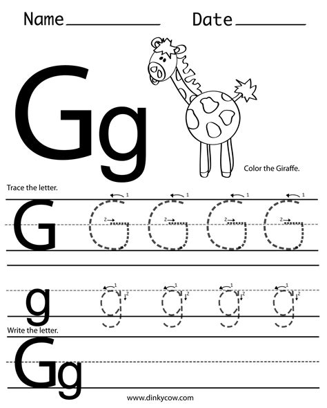 Letter G Tracing And Writing Printable Worksheet Letter G Writing Practice - Letter G Writing Practice