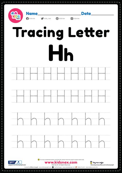 Letter H Tracing Letter Tracing Worksheets Letter H Tracing Page - Letter H Tracing Page