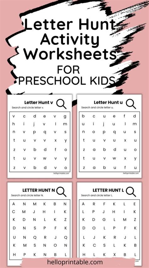 Letter Hunt Printable For Early Learners Helloprintable Com Letter Hunt Worksheet - Letter Hunt Worksheet