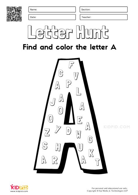 Letter Hunt Worksheet Printables For Preschool Kidpid Letter Hunt Worksheet - Letter Hunt Worksheet