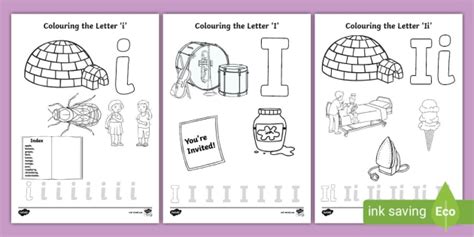 Letter I Colouring Pages Parent Home Learning Support Pictures Starting With Letter I - Pictures Starting With Letter I