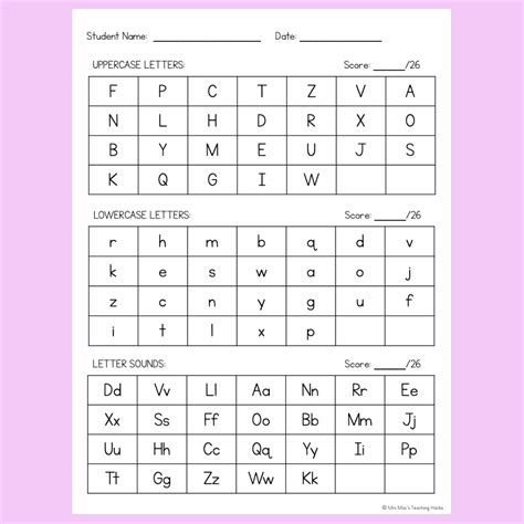 Letter Identification Assessment Template Besttemplatess123 Letter Template For First Grade - Letter Template For First Grade