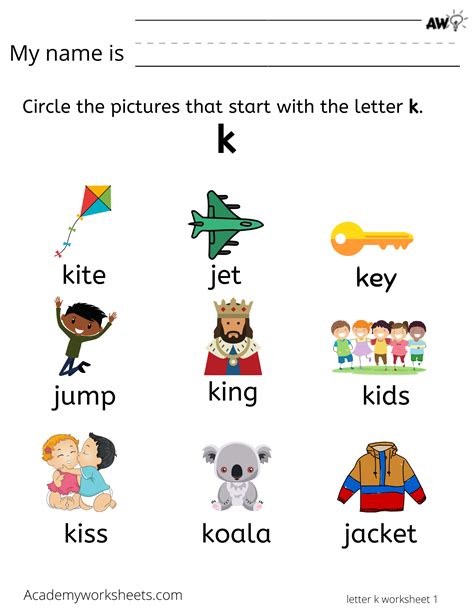Letter K K For Words With Pictures - K For Words With Pictures
