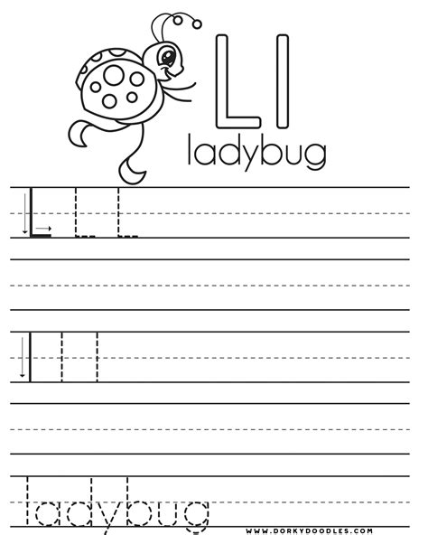 Letter L Tracing Worksheets Itsy Bitsy Fun Letter L Tracing Worksheet - Letter L Tracing Worksheet