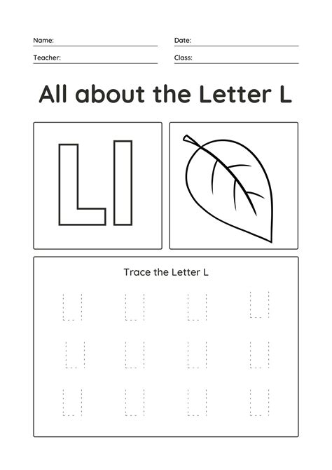 Letter L Worksheets Recognize Trace Amp Print Preschool Letter L Worksheets - Preschool Letter L Worksheets