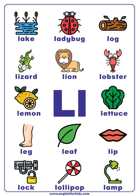 Letter L Worksheets Words Fun With Mama Kindergarten Words That Start With L - Kindergarten Words That Start With L