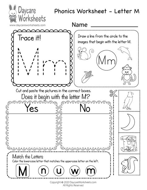 Letter M Phonics Worksheet Teacher Made Twinkl Letter M Sound Worksheet - Letter M Sound Worksheet