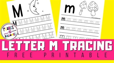 Letter M Tracing Planes Amp Balloons Letter M Tracing Worksheet - Letter M Tracing Worksheet