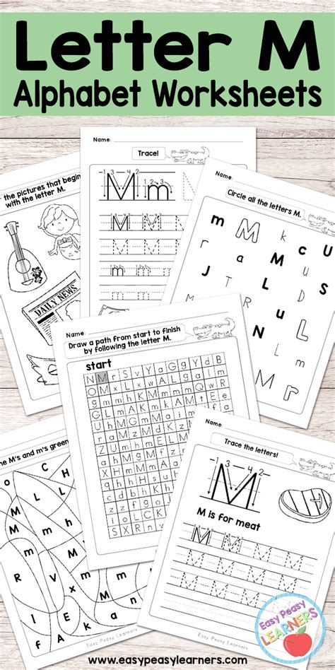 Letter M Worksheets Alphabet Series Easy Peasy Learners Letter M Worksheet - Letter M Worksheet