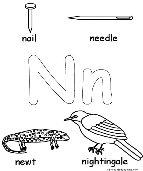 Letter N Alphabet Activities At Enchantedlearning Com Pictures Starting With Letter N - Pictures Starting With Letter N