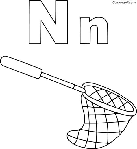Letter N Coloring Pages Coloringall N Is For Coloring Page - N Is For Coloring Page