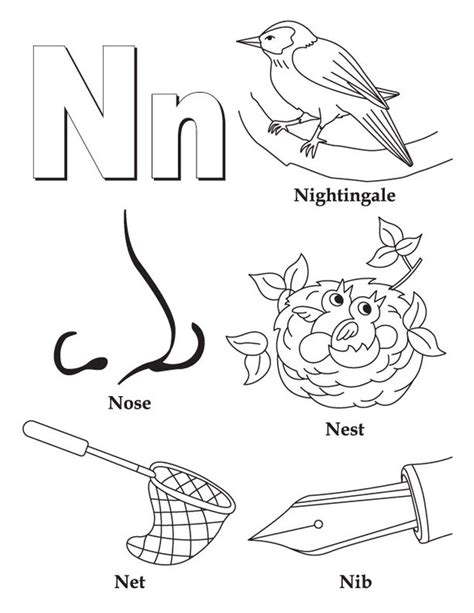 Letter N Coloring Pages For Kids Free In N Is For Coloring Page - N Is For Coloring Page
