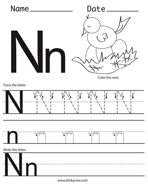 Letter N Worksheets About Preschool Letter N Preschool Worksheet - Letter N Preschool Worksheet