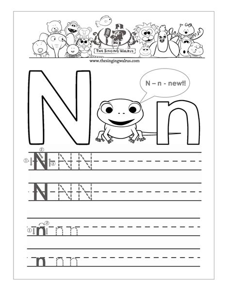 Letter N Worksheets For Preschool Kindergarten Printable Letter N Preschool Worksheets - Letter N Preschool Worksheets