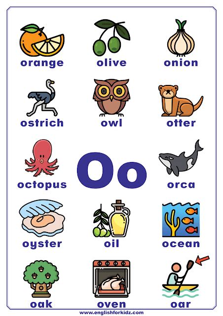 Letter O Words For Preschool Everywhere You Grow O Words For Kids - O Words For Kids