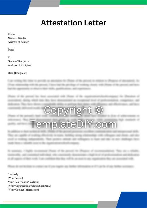 Letter Of Attestation