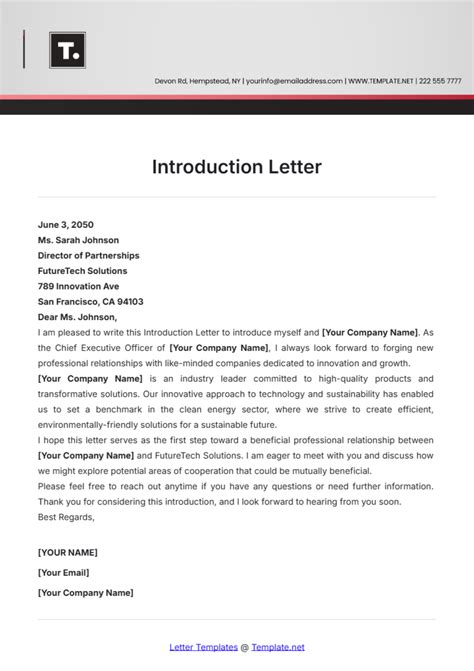 Letter Of Introduction