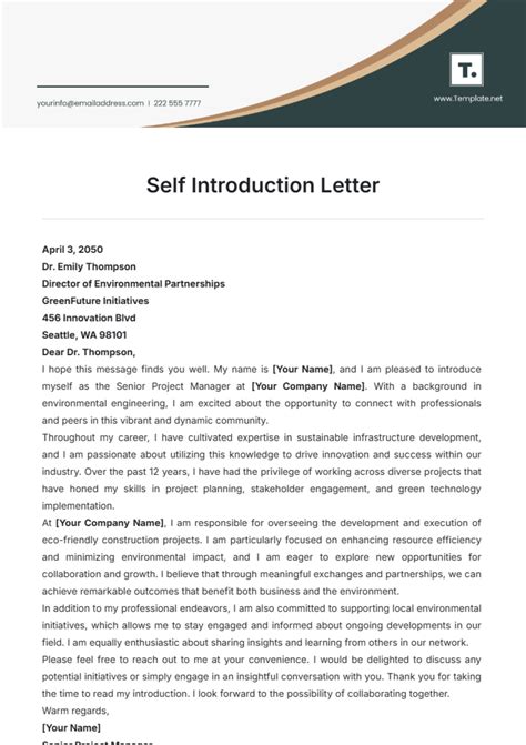 Letter Of Self Introduction