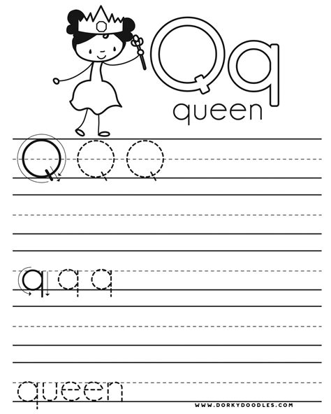Letter Q Tracing And Writing Printable Worksheet Writing Letter Q - Writing Letter Q